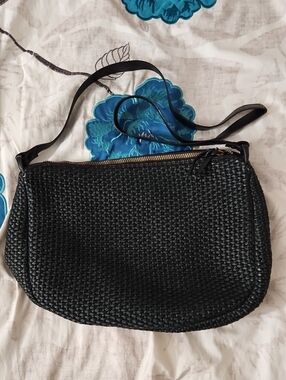 Bottega Veneta Vintage Jute Shoulder Bag in Black